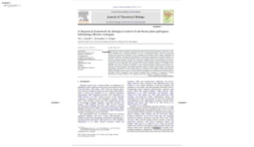 a theoretical framework for biological control of soil-born eplant pathogens: identifying effective strategies